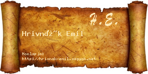 Hrivnák Emil névjegykártya